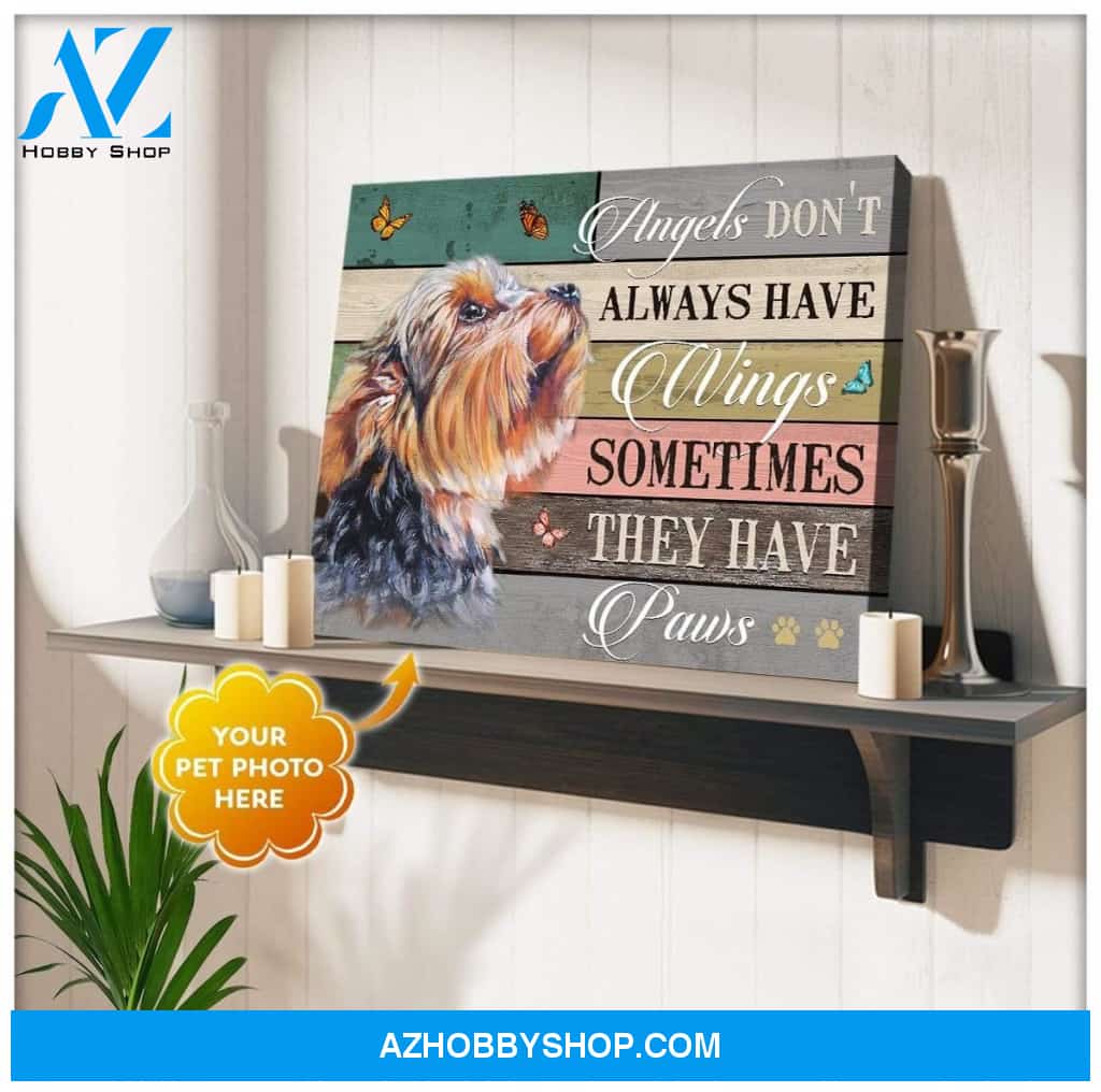 Personalized They Have Paws Yorkshire Dog Photo Wall Art Canvas