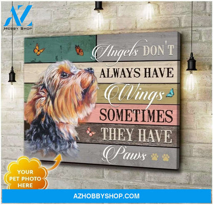 Personalized They Have Paws Yorkshire Dog Photo Wall Art Canvas