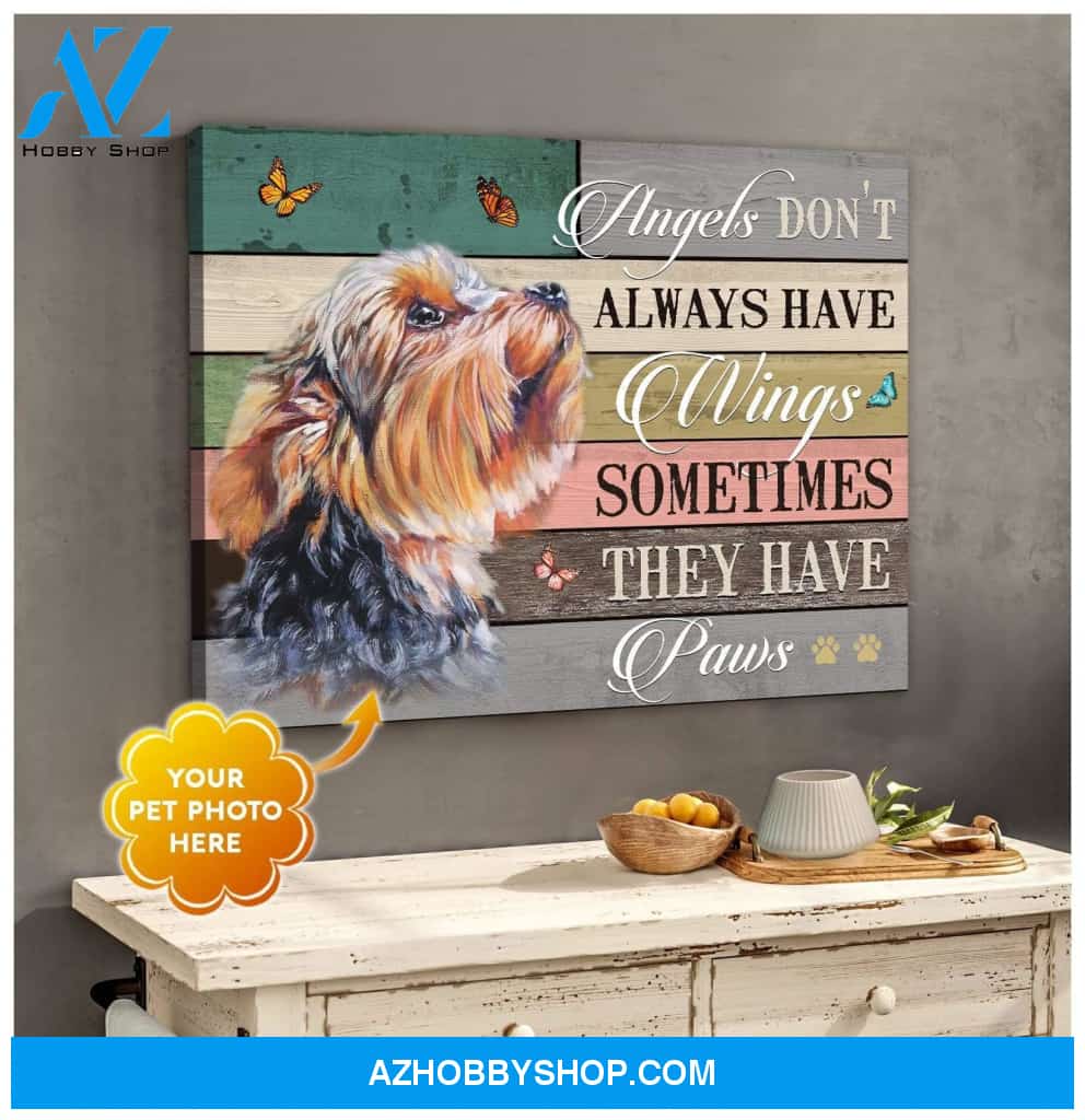 Personalized They Have Paws Yorkshire Dog Photo Wall Art Canvas