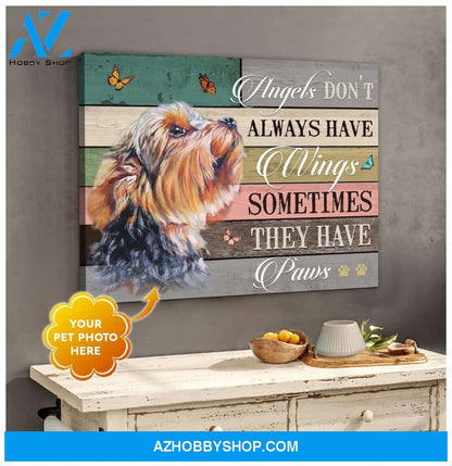 Personalized They Have Paws Yorkshire Dog Photo Wall Art Canvas