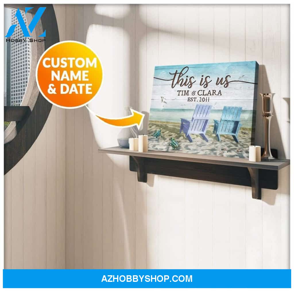 Personalized This Is Us Turtle Name And Date Wall Art Canvas