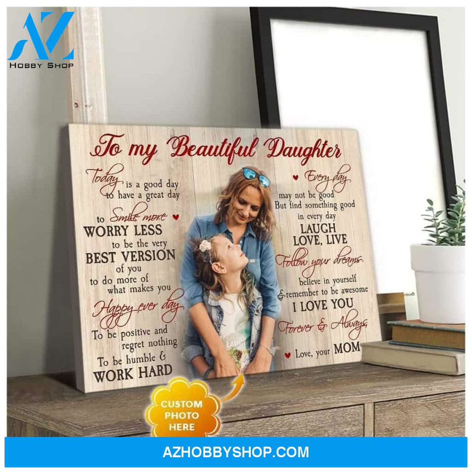 Personalized To My Beautiful Daughter Wall Art Canvas
