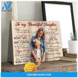 Personalized To My Beautiful Daughter Wall Art Canvas