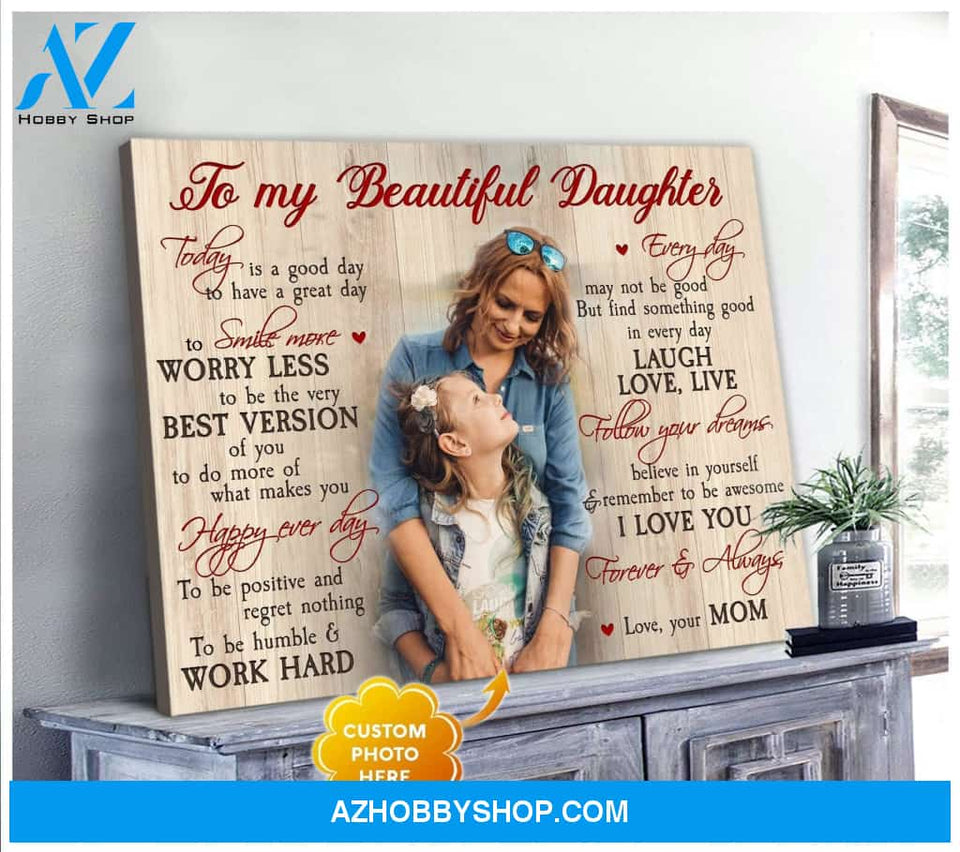 Personalized To My Beautiful Daughter Wall Art Canvas