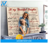 Personalized To My Beautiful Daughter Wall Art Canvas