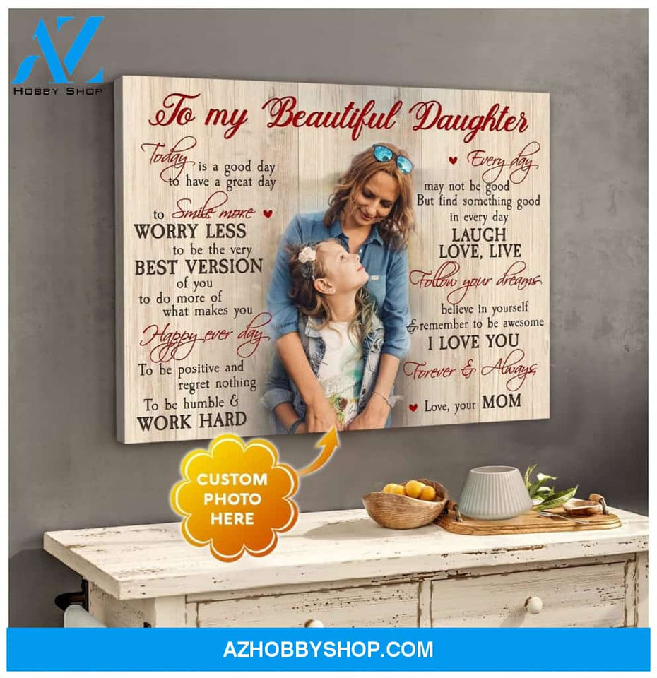 Personalized To My Beautiful Daughter Wall Art Canvas