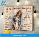 Personalized To My Beautiful Daughter Wall Art Canvas