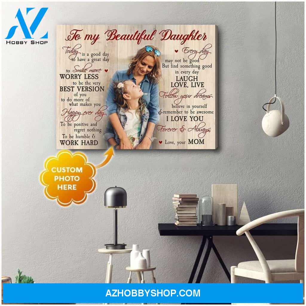 Personalized To My Beautiful Daughter Wall Art Canvas