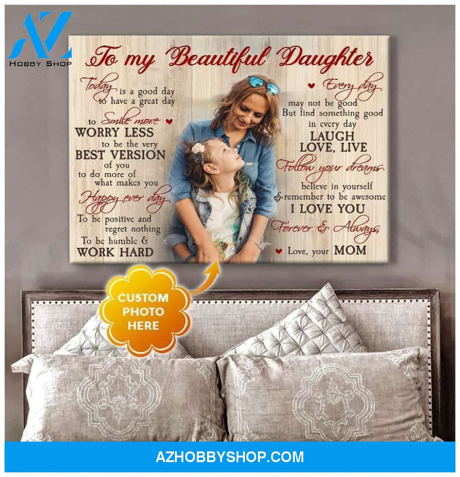 Personalized To My Beautiful Daughter Wall Art Canvas