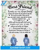 Personalized To My Best Friend Fleece Blanket, Friend Are Our Chosen Family Blanket Gifts for Besties, Best Christmas Gift, Best Gift Besties Pg02165