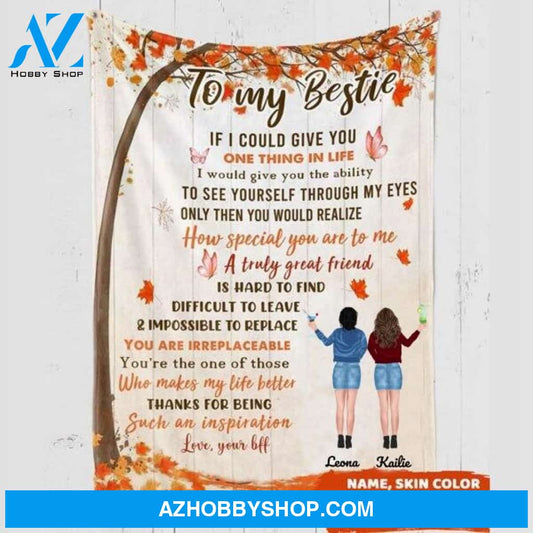 Personalized To My Best Friend Thank You For All Fleece Blanket, Sherpa Woven Blanket Gifts for Besties, Best Christmas Gift, Best Gift Bestie Pg02143