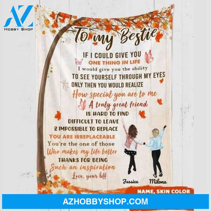 Personalized To My Best Friend Thank You For All Fleece Blanket, Sherpa Woven Blanket Gifts for Besties, Best Christmas Gift, Best Gift Bestie