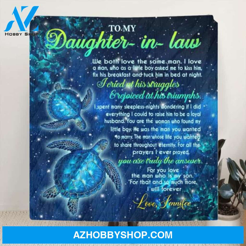 Personalized To My Daughter In Law Quilt/ Fleece Blanket - Gift Idea For Daughter In Law