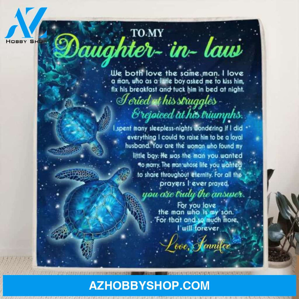 Personalized To My Daughter In Law Quilt/ Fleece Blanket - Gift Idea For Daughter In Law