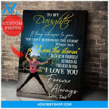 Personalized To My Daughter Softball Photo Wall Art Canvas