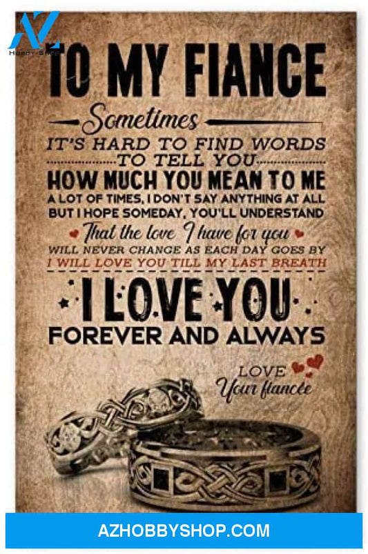 Personalized To My Fiance Gifts For Husband Birthday Posters