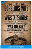 Personalized To My Gorgeous Wife Birthday Gifts For Wife Posters