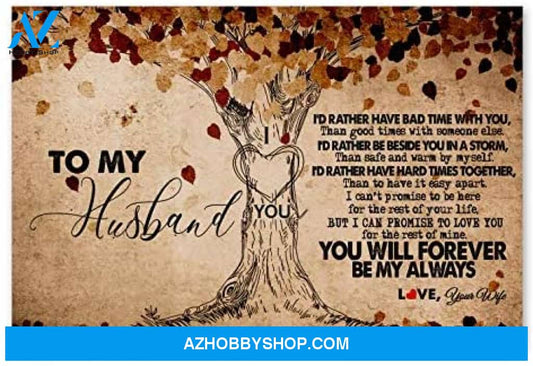 Personalized To My Husband Gifts For Husband Birthday Posters