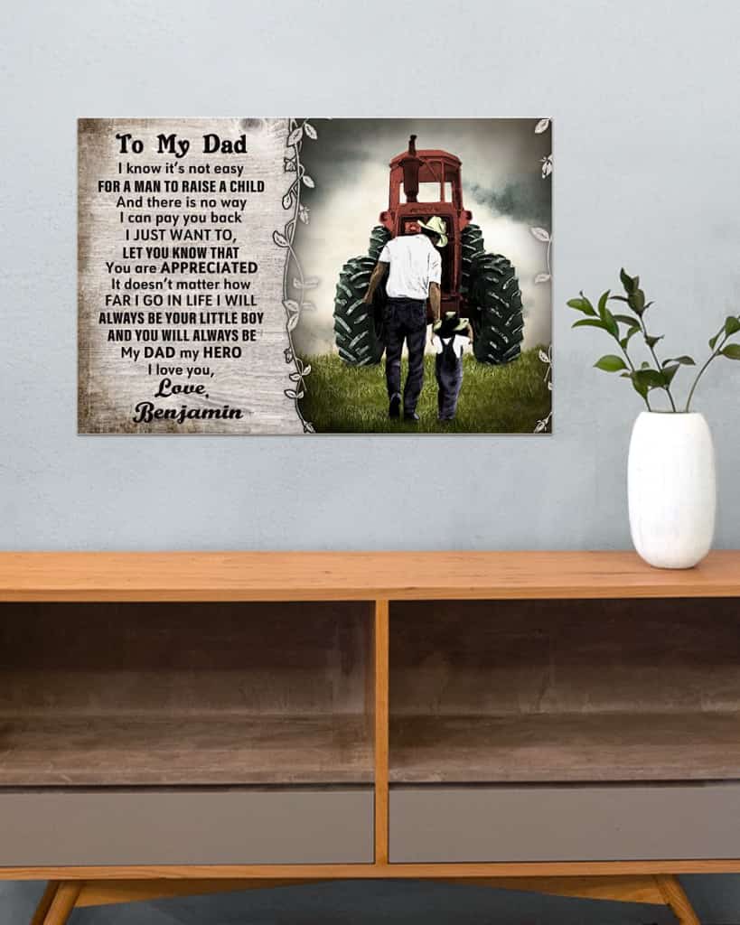 Personalized Tractor Raise A Child Horizontal Custom Name Vertical Poster/ Matte Canvas No Frame