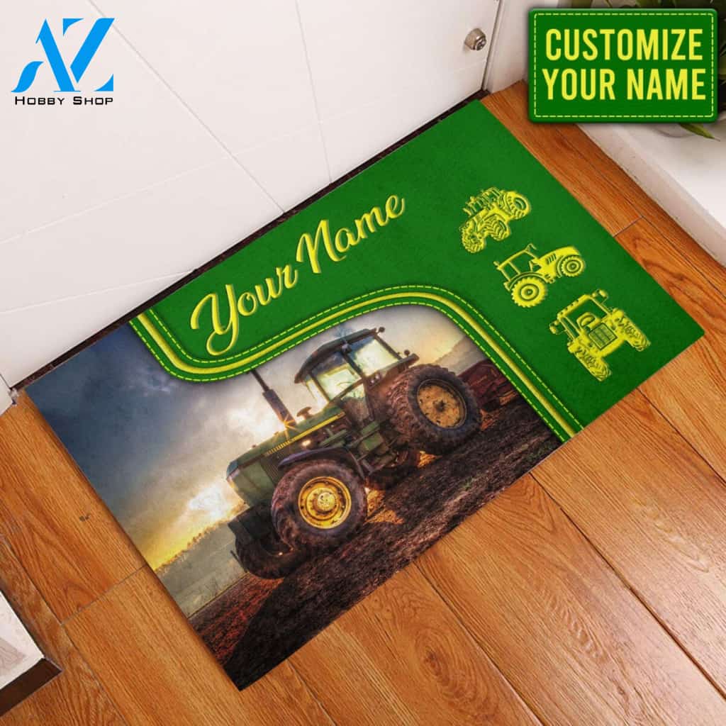Personalized Tractor Vehicle Doormat Indoor And Outdoor Mat Entrance Rug Sweet Home Decor Housewarming Gift Gift for Friend Family Birthday New Home