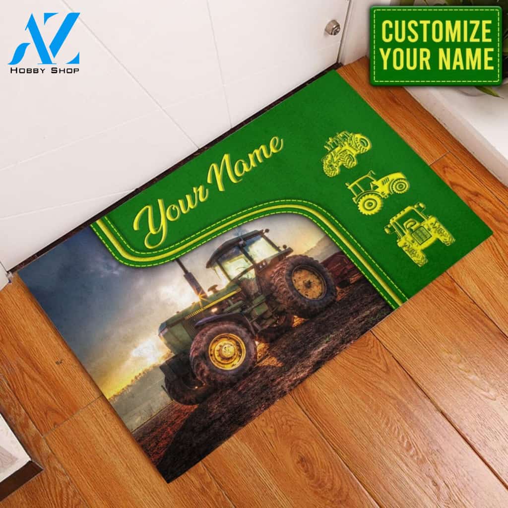 Personalized Tractor Vehicle Doormat Indoor And Outdoor Mat Entrance Rug Sweet Home Decor Housewarming Gift Gift for Friend Family Birthday New Home