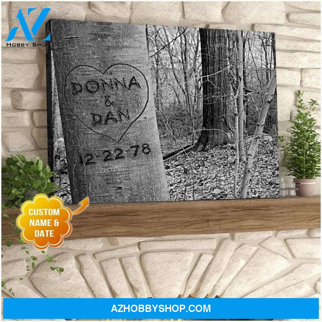 Personalized Tree Name And Date Wall Art Canvas