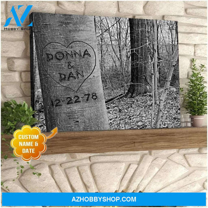 Personalized Tree Name And Date Wall Art Canvas