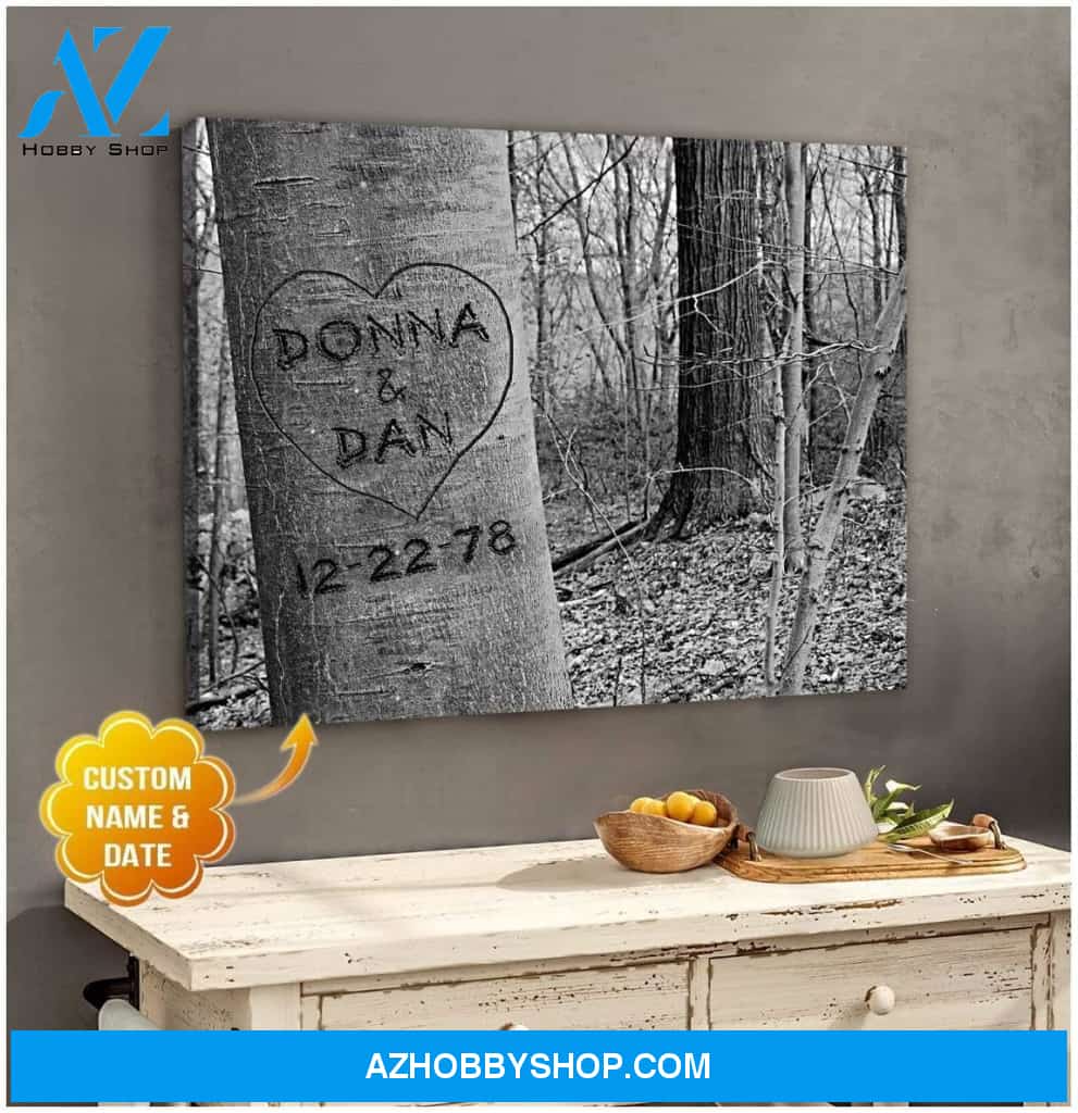 Personalized Tree Name And Date Wall Art Canvas