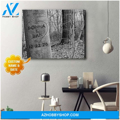 Personalized Tree Name And Date Wall Art Canvas