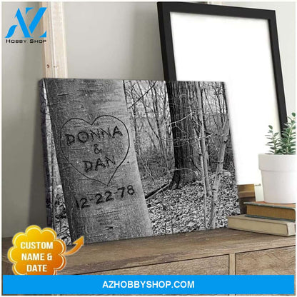 Personalized Tree Name And Date Wall Art Canvas