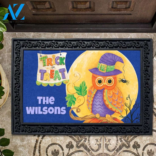 Personalized Trick or Treat Owl Doormat - 18" x 30"