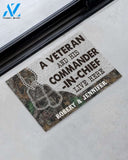 Personalized Veteran Camo Couple Live Here Doormat