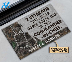 Personalized Veteran Camo Guess Which One Doormat | WELCOME MAT | HOUSE WARMING GIFT