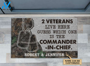 Personalized Veteran Camo Guess Which One Doormat | WELCOME MAT | HOUSE WARMING GIFT