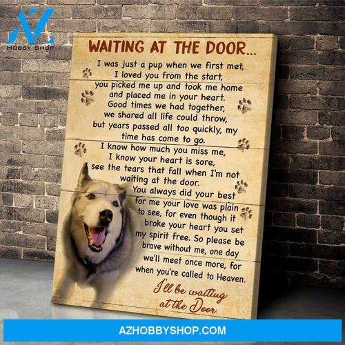 Personalized Waiting At The Door Dog Photo Wall Art Canvas