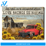 Personalized Wall Art With Names Truck and Old Barn Canvas Print For Rustic Home Decor