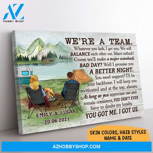 Personalized We Are A Team Canvas, Camping, Premium Canvas Wall Art