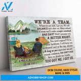 Personalized We Are A Team Canvas, Camping, Premium Canvas Wall Art