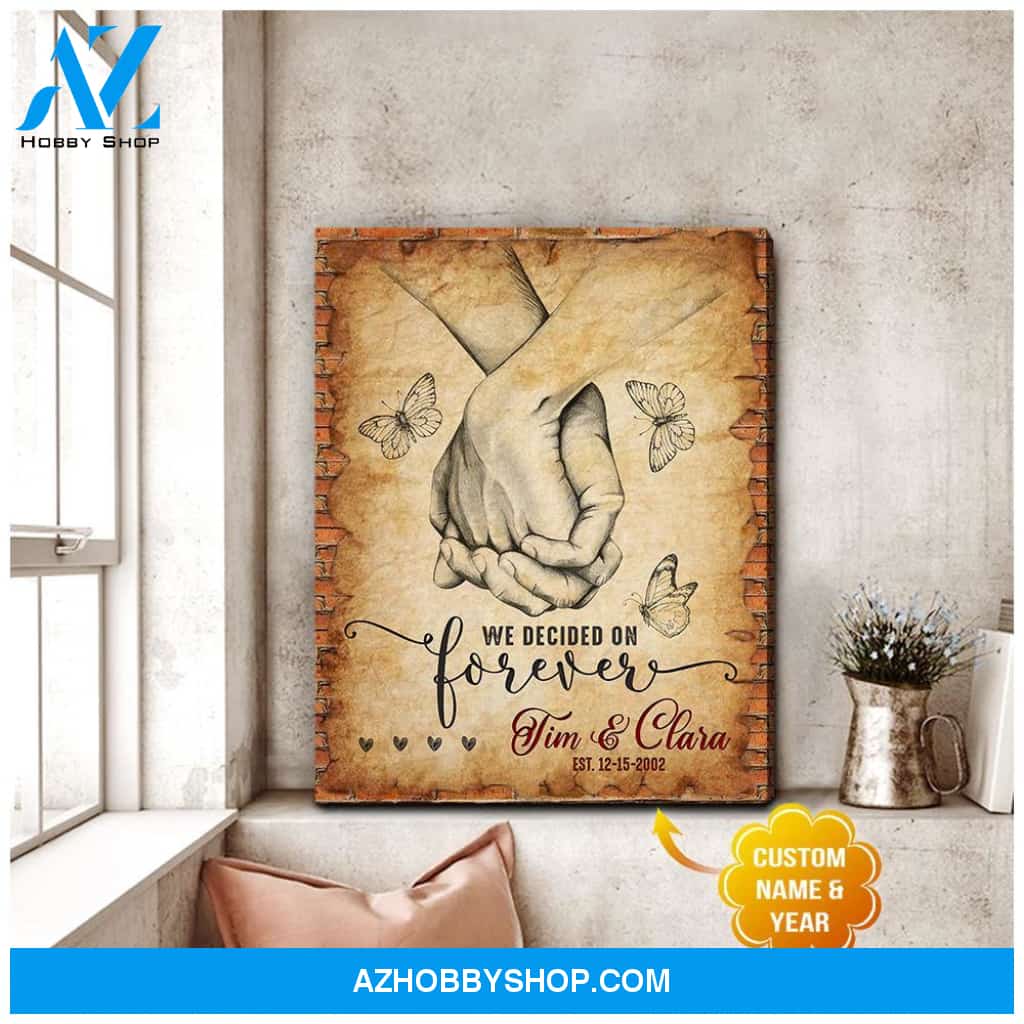Personalized We Decided Forever Family Name Wall Art Canvas
