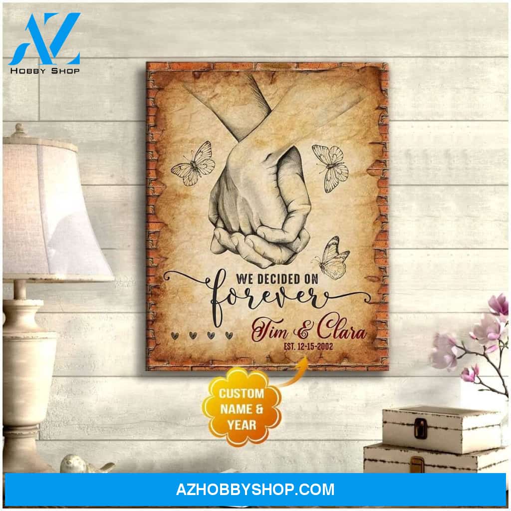 Personalized We Decided Forever Family Name Wall Art Canvas