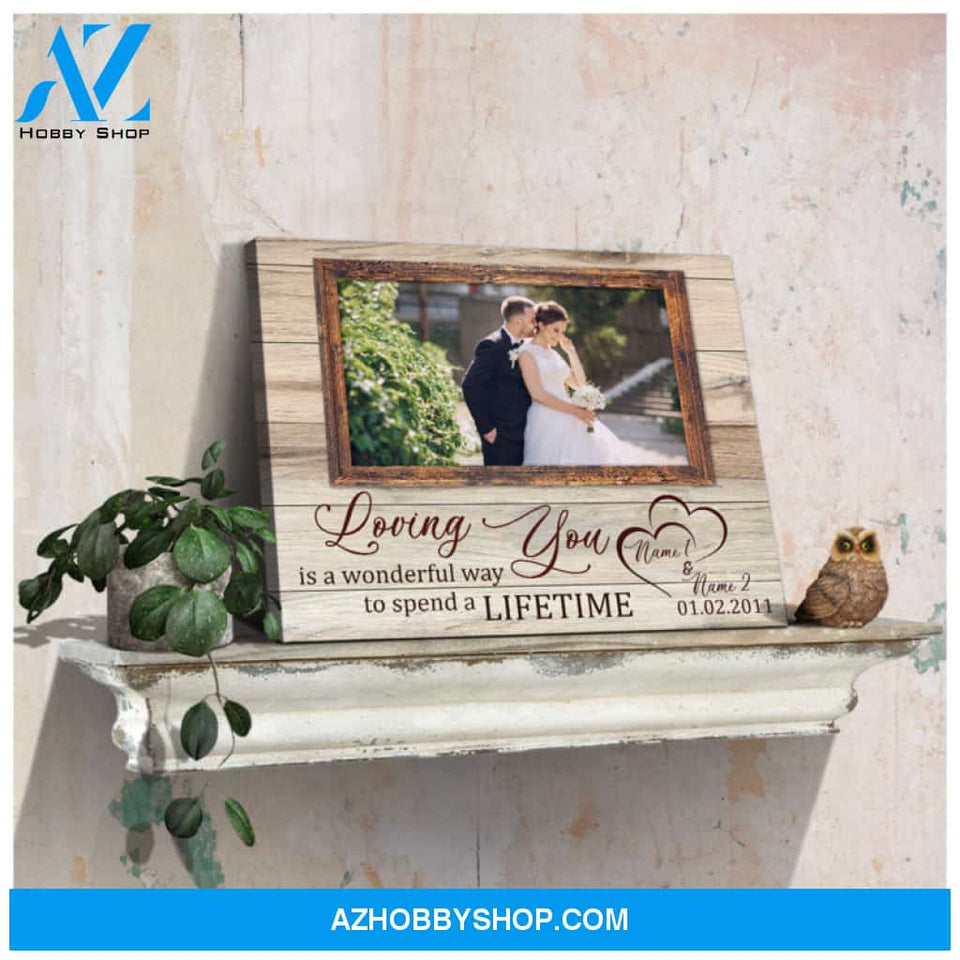 Personalized Wedding Gifts Bride To Groom Loving You Is Wonderful Canvas Print