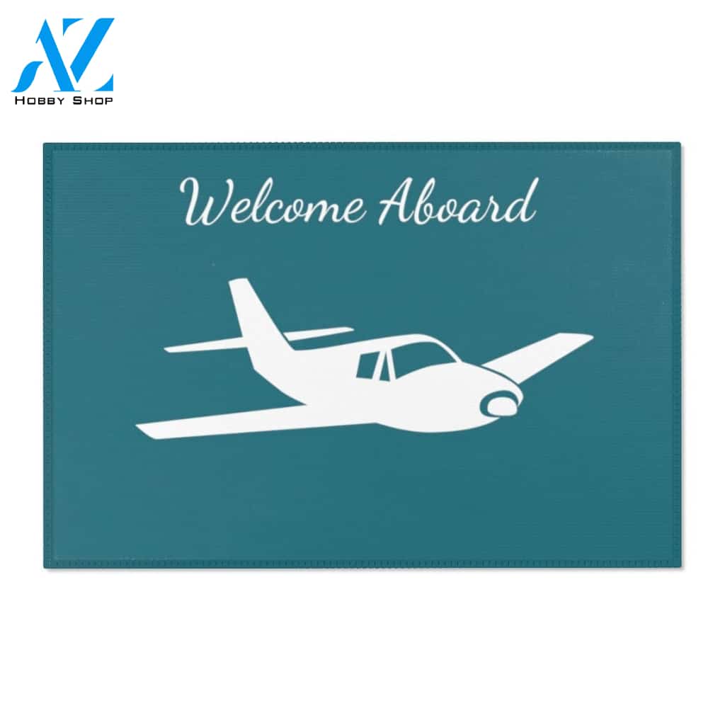 Personalized Welcome Aboard Airplane Vehicle Doormat Indoor And Outdoor Mat Entrance Rug Sweet Home Decor Housewarming Gift Gift for Friend Family Birthday New Home