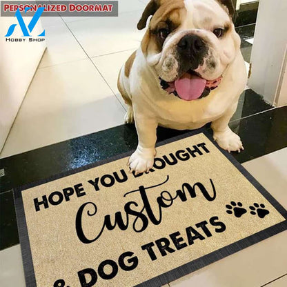 Gosszy - Personalized Welcome Hope you brought dog treats Pawprints Doormat, Dog mat custom, Pawprints Doormat, dog doormat, dog gift, dog mat, custom dog - Dog mat custom
