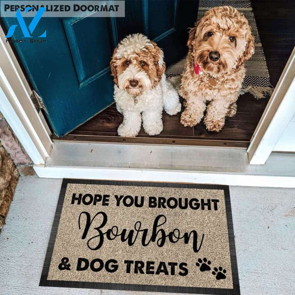 Gosszy - Personalized Welcome Hope you brought dog treats Pawprints Doormat, Dog mat custom, Pawprints Doormat, dog doormat, dog gift, dog mat, custom dog - Dog mat custom