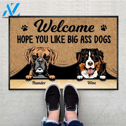 Personalized Welcome Hope You Like Big Ass Dog Doormat With Anti-slip Rubber, 501 Dog Breeds, Funny Doormat, Non-Woven Fabric Doormat