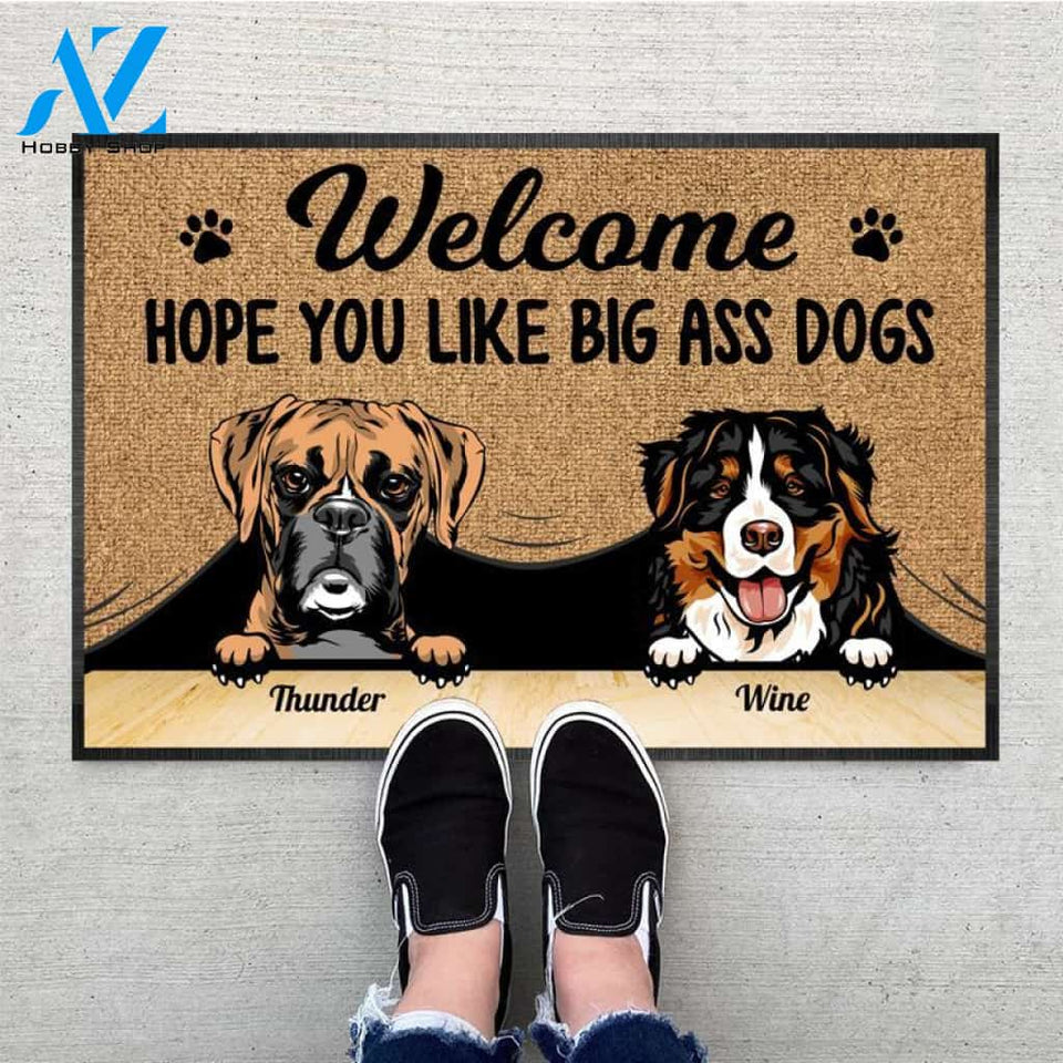 Personalized Welcome Hope You Like Big Ass Dog Doormat With Anti-slip Rubber, 501 Dog Breeds, Funny Doormat, Non-Woven Fabric Doormat