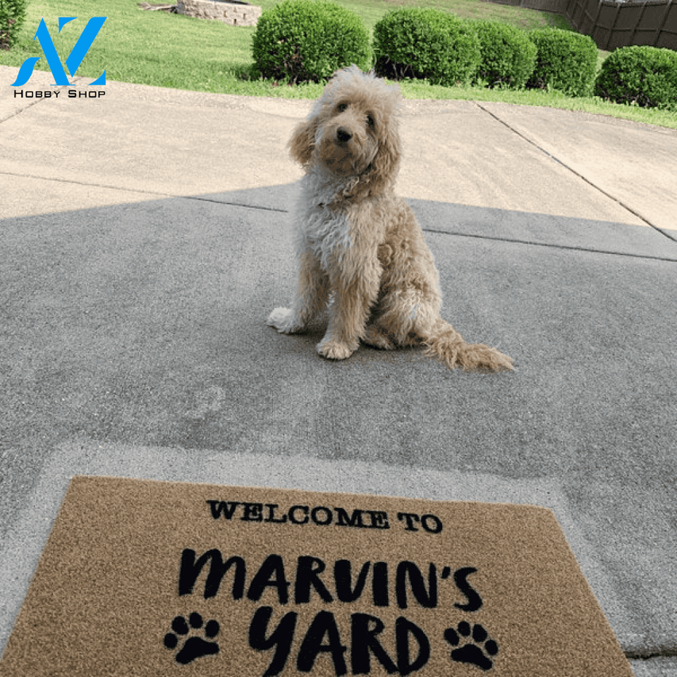 Personalized Welcome Mat to "Dog's" House Pawprints Doormat - Dog mat custom Doormat 23.6" x 15.7" | Welcome Mat | House Warming Gift