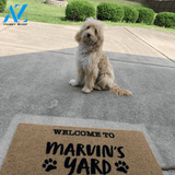 Personalized Welcome Mat to "Dog's" House Pawprints Doormat - Dog mat custom Doormat 23.6" x 15.7" | Welcome Mat | House Warming Gift