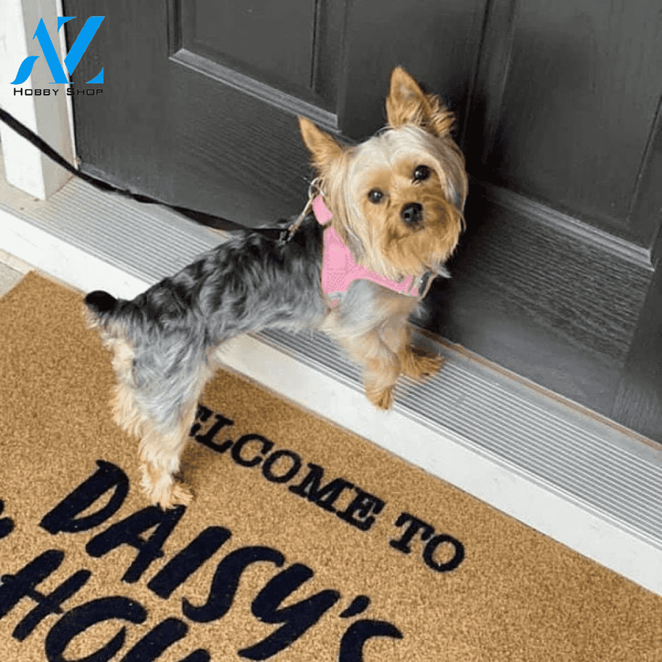 Personalized Welcome Mat to "Dog's" House Pawprints Doormat - Dog mat custom Doormat 23.6" x 15.7" | Welcome Mat | House Warming Gift