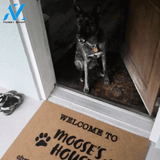 Personalized Welcome Mat to "Dog's" House Pawprints Doormat - Dog mat custom Doormat 23.6" x 15.7" | Welcome Mat | House Warming Gift